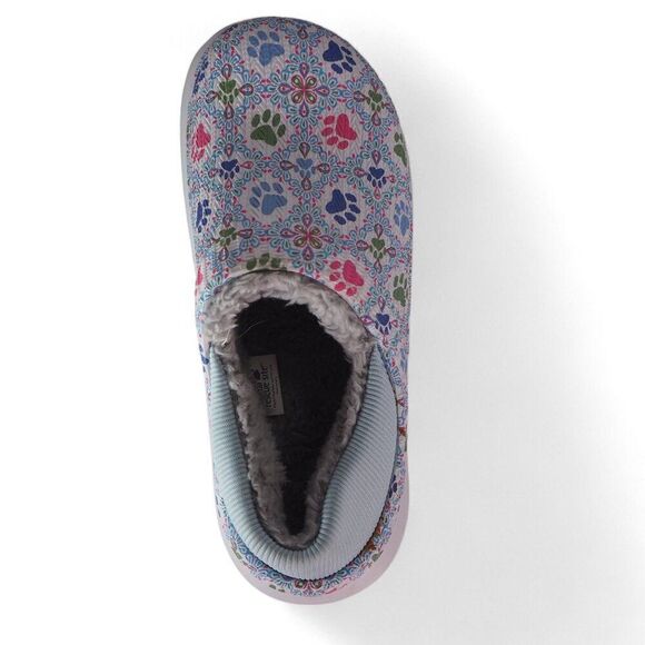 The Animal Rescue Site Greater Good Paw Print Faux Fur Lined Slippers Women's 10 - Picture 10 of 13